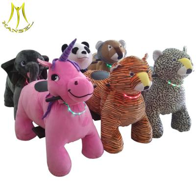 China Hansel battery powered lovely plush ride on horse electric animal ride for sale