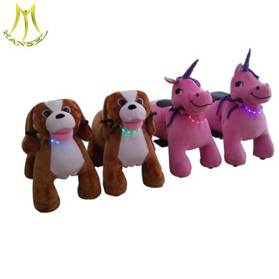 China Hansel   kids horse fun rides coin stuffed animals toy  electric animal toy rider for sale