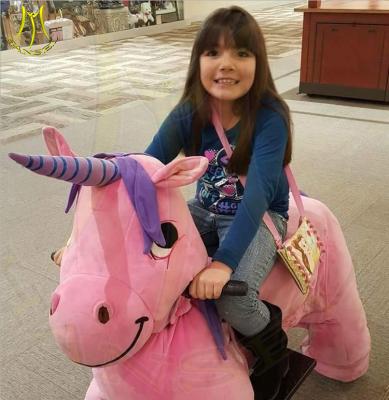 中国 Hansel shopping mall motorized plush riding animals adult can ridee on electric unicorn bike for sale 販売のため