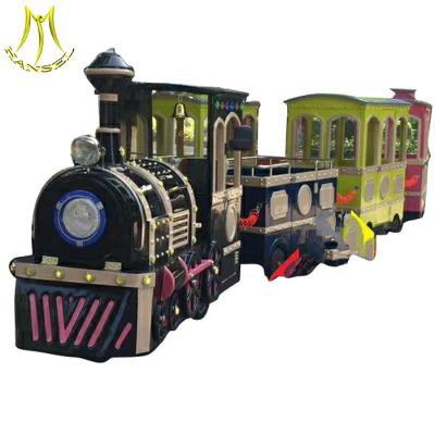 China Hansel   amusement park rides battery power electric ride on trackless train for sale