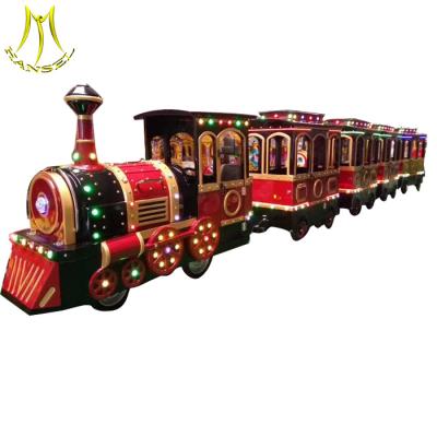China Hansel  outdoor park kids train battery operated backyard amusement trackless train rides for sale