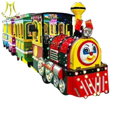China Hansel outdoor amusement park items battery power trackless train rides  electric for sale
