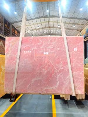中国 ピンクのオニックスの贅沢な大理石の壁パネル 販売のため