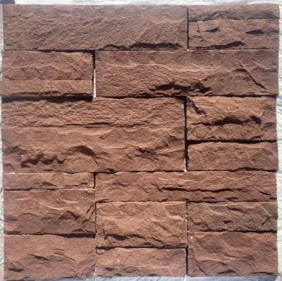 China Frost Resistant Red Sandstone Wall Cladding For Exterior Background Veneers for sale