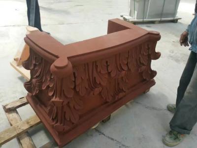 China SGS Certified Pure Red Sandstone Carving Garden Decorative Stone Relief Art for sale