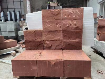 China Frost Resistant 5cm Thick Red Natural Sandstone Slabs For Outdoor Floor Coverings for sale