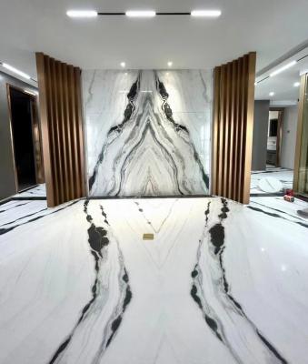 中国 装飾的なパンダの白い大理石の平板の大理石の壁のクラッディングの滑らかな表面 販売のため
