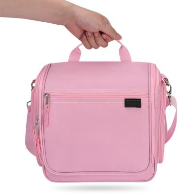 China Hanging Compact Travel Toiletry Bag Camping Carry On Pink 10X4X10 Inch for sale
