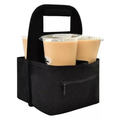 China Portable Tote Storage Coffee Delivery Bag , 10*7 Inch Custom Coffee Cup Sleeves Te koop