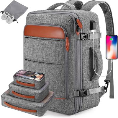 중국 42L Carry on Luggage Flight Approved Expandable  Hidden Shoulder Straps Weekender Travel Bag with Packing Cubes 판매용