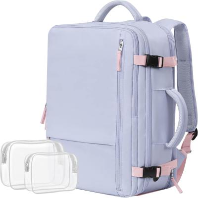 중국 Purple 17.3 inch Laptop Airline Approved Carry On Luggage As Personal Items Weekender Hiking Travel Bag for Women 판매용