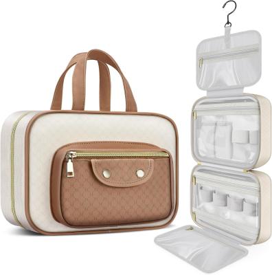 Китай Water-resistant Creamy White Toiletry Hanging Makeup Cosmetic Organizer Travel Bag for Full Sized Toiletries Accessorie продается