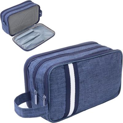 China Navy Blue Water-resistant Toiletry Organizer Dopp Kit Travel Bag for Traveling Accessories Toiletries for sale