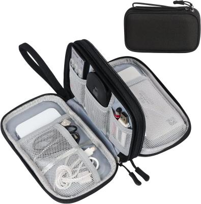 China Waterproof Double Layers All-in-One Cable Organizer Pouch Electronic Accessories Bag for sale