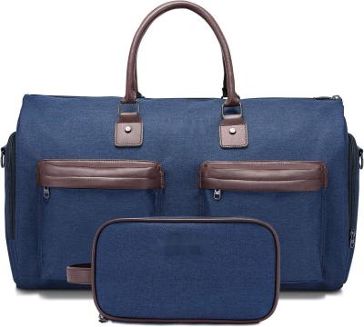 China Carry On Large Blue 2 In 1 Hanging Bag Suitcase Custom Travel Bag With Toiletry Bag for sale