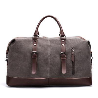China Leather Tote Travel Duffel Bag Expandable Weekender Overnight Bag Canvas Large for sale