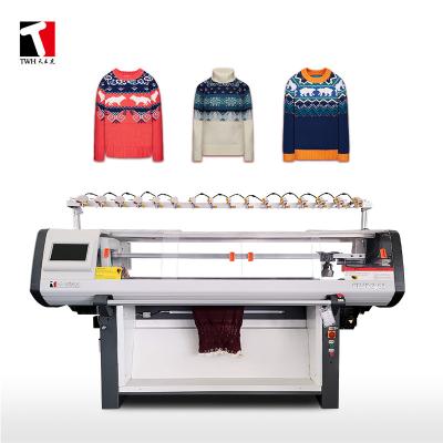 中国 52インチのセーターの平たい箱の編む機械8ヤーンの送り装置の簡単な二重システム 販売のため