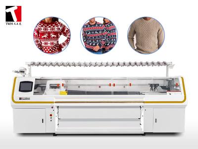 中国 ニットウェアのセーターのためのデュアル システムのコンピュータ化された平らな編む機械1.2m/s 販売のため