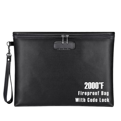 China Water Resistant Fireproof Document File Storage Bag With Digital Lock for sale