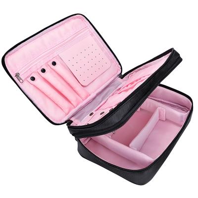 China Women Cosmetic  Travel Makeup Toiletry Bag Reusable Velcro Fire Safe Briefcase Fiberglass for sale