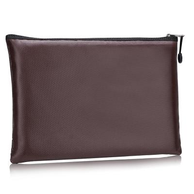 China 13.4 X 9.8 Inches ODM Fireproof Cash Storage Bags A4 Waterproof Document Holder Brown for sale