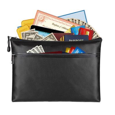 China Safe Mini Fireproof Document Bag For Money Two Zippers 13.4X10.2 Inches ODM for sale