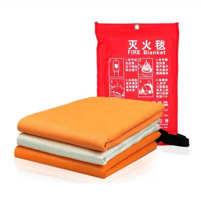 China Orange Home Depot Fire Safety Blanket Fiberglass Silicone Coated 1.2m*1.2m 0.43mm for sale