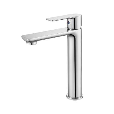China Extended Brass Basin Mixer Faucet Bathroom Wash Basin Faucets Chrome for sale