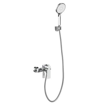 China Polished Hand Shower Mixer Set With Faucet Wall Mounted Rain Shower Set for sale