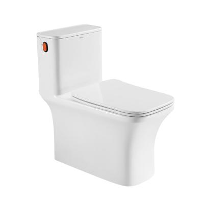 China Square Left Side Flush Handle One Piece Toilets S Trap 400mm 1.28 Gpf for sale