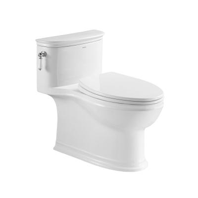 China 1.1 GPF Elongated One Piece Toilets Left Side Flush Handle Toilet for sale