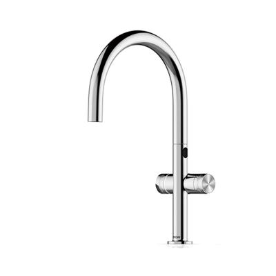 China Single Handle Zine High Arc Pull Out Kitchen Faucet 15.4 Inch Polished Surface for sale