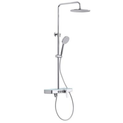 China Brass Wall Mounted Rainfall Shower Head System Polished Chrome for sale