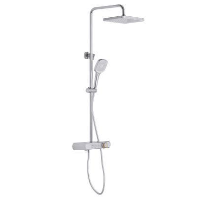 China Chrome Hand Shower Mixer Set Shower Systems With Rain Shower Head 3 Functions Handheld for sale
