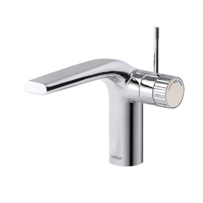 China Brass Single Handle Bathroom Faucet In Chrome Finish for sale