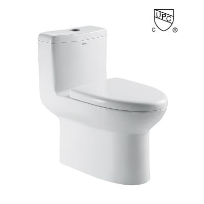 China UPC One Piece Western Toilet Dual Flush White Color Ceramic for sale