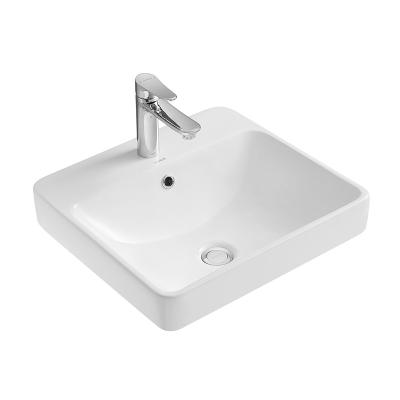 中国 陶磁器の白いカウンター トップの洗面器、浴室の長方形の虚栄心の洗面器 販売のため