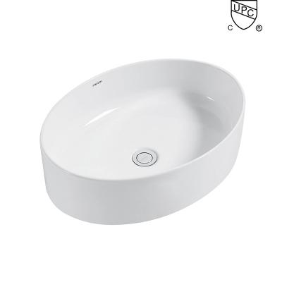 China Óvalo de cerámica del UPC de la vanidad del lavabo moderno de la encimera sin desbordamiento en venta