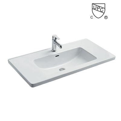 China UPC Bathroom Vanity Wash Basin Ceramic Tabletop For Hotel Toilet for sale