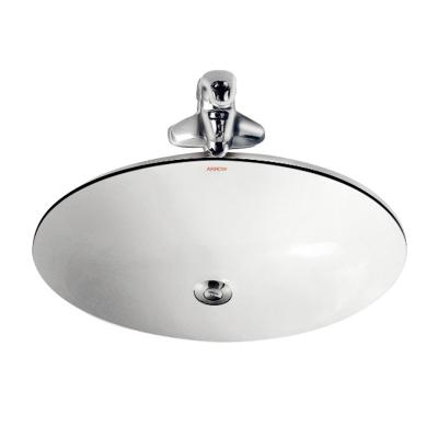 中国 Ceramは浴室の洗面所のための反対の洗面器の楕円形の形の下で艶をかけた 販売のため