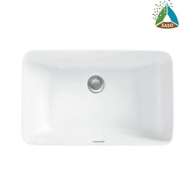中国 艶をかけられるカウンター トップの洗面器の長方形の陶磁器の下のSASOの衛生製品 販売のため