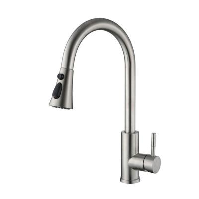China Brushed Kitchen Mixer Faucet , SUS304 Pull Down Sprayer Kitchen Faucet for sale