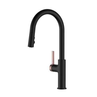 China AE45107MB Kitchen Mixer Faucet Matte Black With Pull Down Sprayer for sale