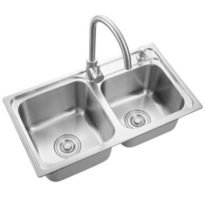 China Restaurant Stainless Steel Kitchen Sink Polished Brushed 770×420×210mm for sale
