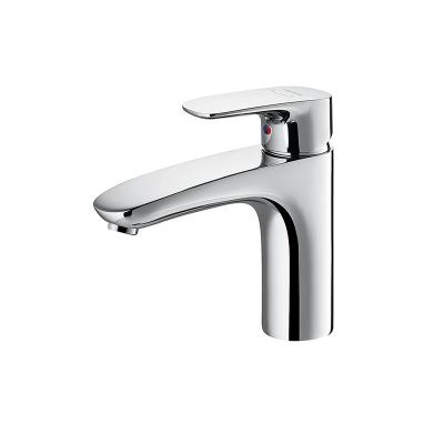 China Basin Faucet Washroom Mall Hotel Bathroom Hot Cold Water Mixer Tap Brass Wash Basin Faucets for sale