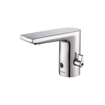 China Sensor Basin Faucet Cold Water Hotel Mall Toilet WC Water Mixer Tap Brass Chrome AC/DC 220V for sale