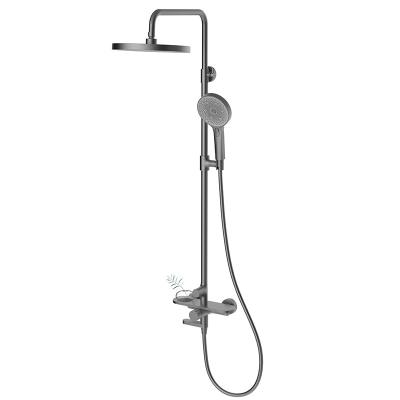 China ABS Wall Mounted Bath Shower Mixer Set Gun Grey Color Brass Material for sale