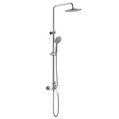 China Lifting Sanitary Ware Shower Set With Slide Bar Round Shape Head Shower for sale