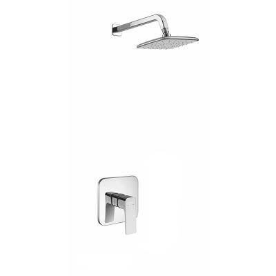 China Chrome Head Shower Modern Square Built-in Shower Set Wall-mounted Bath Rainfall Headshower for sale