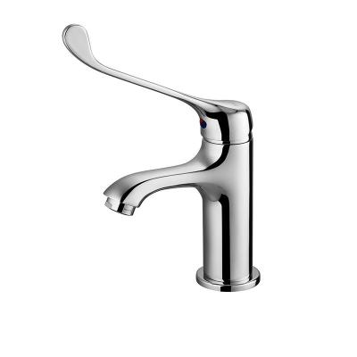 China Bathroom Mixer Taps Washroom Basin Faucet Chrome Single Lever Hot Cold Water Basin Tap for sale